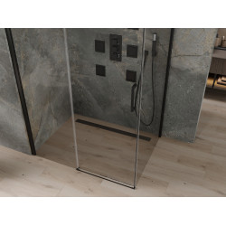 Mexen Omega Cabina de dus Usa culisanta   140 x 100 cm, transparent,  negru  - 825-140-100-70-00