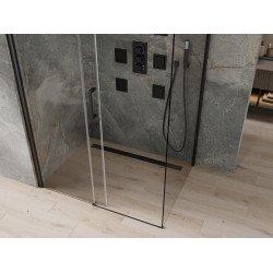 Mexen Omega Cabina de dus Usa culisanta   140 x 100 cm, transparent,  negru  - 825-140-100-70-00