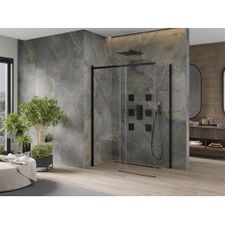 Mexen Omega Cabina de dus Usa culisanta   150 x 80 cm, transparent,  negru  - 825-150-080-70-00