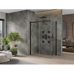 Mexen Omega Cabina de dus Usa culisanta   150 x 80 cm, transparent,  negru  - 825-150-080-70-00 Usa culisanta 467680 Mexen