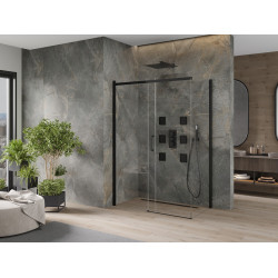 Mexen Omega Cabina de dus Usa culisanta   160 x 80 cm, transparent,  negru  - 825-160-080-70-00