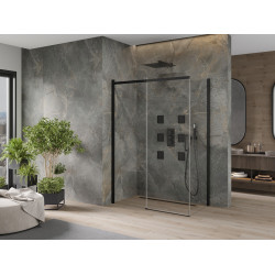 Mexen Omega Cabina de dus Usa culisanta   160 x 80 cm, transparent,  negru  - 825-160-080-70-00