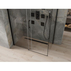 Mexen Omega Cabina de dus Usa culisanta   160 x 90 cm, transparent,  negru  - 825-160-090-70-00