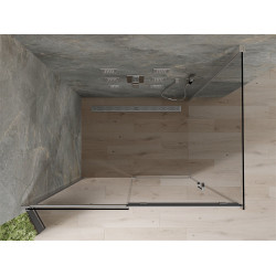 Mexen Omega Cabina de dus Usa culisanta   100 x 80 cm, grafit, chrom - 825-100-080-01-40