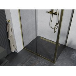 Mexen Apia Cabina de dus Usa culisanta   90 x 100 cm, transparent, auriu  - 840-090-100-50-00