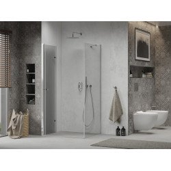 Mexen Lima  Cabina de dus Usa plianta 115 x 110 cm, transparent, chrom - 856-115-110-01-00