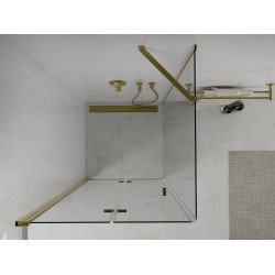 Mexen Lima  Cabina de dus Usa plianta 70 x 70 cm, transparent, auriu  - 856-070-070-50-00