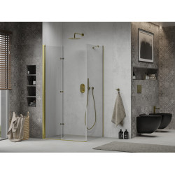 Mexen Lima  Cabina de dus Usa plianta 80 x 70 cm, transparent, auriu  - 856-080-070-50-00