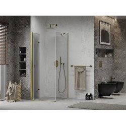 Mexen Lima  Cabina de dus Usa plianta 80 x 80 cm, transparent, auriu  - 856-080-080-50-00