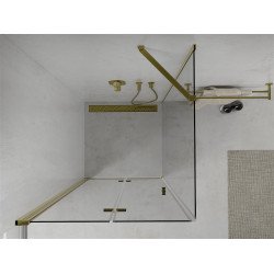 Mexen Lima  Cabina de dus Usa plianta 80 x 80 cm, transparent, auriu  - 856-080-080-50-00