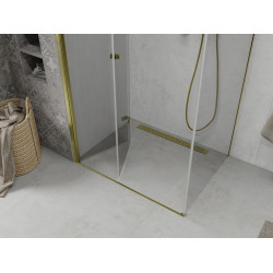 Mexen Lima  Cabina de dus Usa plianta 80 x 90 cm, transparent, auriu  - 856-080-090-50-00