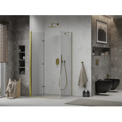 Mexen Lima  Cabina de dus Usa plianta 90 x 70 cm, transparent, auriu  - 856-090-070-50-00