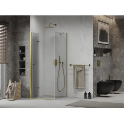 Mexen Lima  Cabina de dus Usa plianta 90 x 90 cm, transparent, auriu  - 856-090-090-50-00