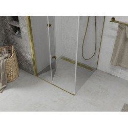 Mexen Lima  Cabina de dus Usa plianta 90 x 90 cm, transparent, auriu  - 856-090-090-50-00