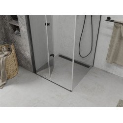 Mexen Lima  Cabina de dus Usa plianta 70 x 70 cm, transparent, negru  - 856-070-070-70-00