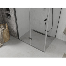 Mexen Lima  Cabina de dus Usa plianta 70 x 90 cm, transparent, negru  - 856-070-090-70-00