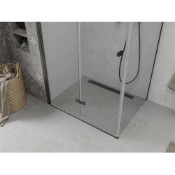 Mexen Lima  Cabina de dus Usa plianta 70 x 90 cm, transparent, negru  - 856-070-090-70-00