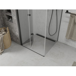 Mexen Lima  Cabina de dus Usa plianta 80 x 80 cm, transparent, negru  - 856-080-080-70-00
