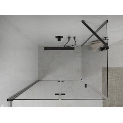 Mexen Lima  Cabina de dus Usa plianta 90 x 70 cm, transparent, negru  - 856-090-070-70-00