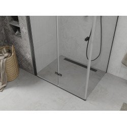 Mexen Lima  Cabina de dus Usa plianta 90 x 80 cm, transparent, negru  - 856-090-080-70-00