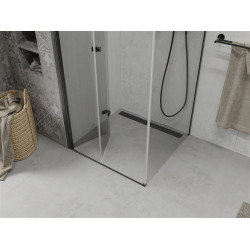 Mexen Lima  Cabina de dus Usa plianta 90 x 90 cm, transparent, negru  - 856-090-090-70-00