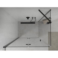 Mexen Lima  Cabina de dus Usa plianta 90 x 100 cm, transparent, negru  - 856-090-100-70-00