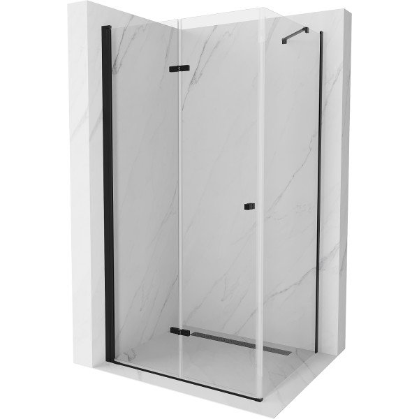 Mexen Lima  Cabina de dus Usa plianta 100 x 90 cm, transparent, negru  - 856-100-090-70-00