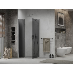 Mexen Lima  Cabina de dus Usa plianta 80 x 80 cm, grafit, chrom - 856-080-080-01-40