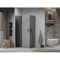 Mexen Lima  Cabina de dus Usa plianta 100 x 70 cm, grafit, chrom - 856-100-070-01-40