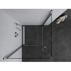 Mexen Pretoria Duo  Cabina de  dus Usa batanta  80 x 80 cm, transparent, chrom - 852-080-080-02-00
