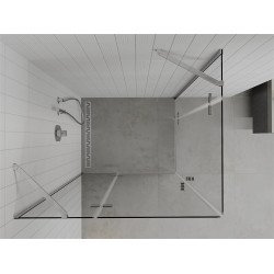 Mexen Roma Duo  Cabina de  dus Usa batanta  90 x 80 cm, transparent, chrom - 854-090-080-02-00