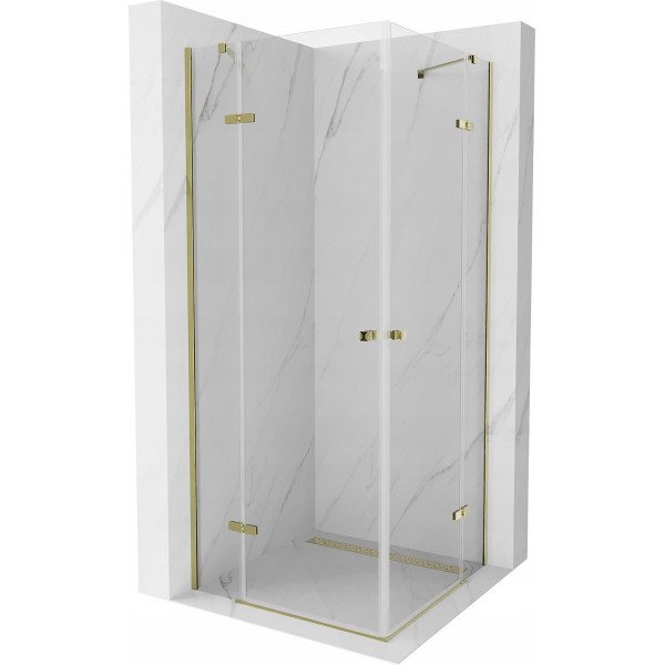 Mexen Roma Duo  Cabina de  dus Usa batanta  70 x 70 cm, transparent,  Auriu  - 854-070-070-50-00-02