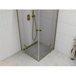 Mexen Roma Duo  Cabina de  dus Usa batanta  70 x 70 cm, transparent,  Auriu  - 854-070-070-50-00-02