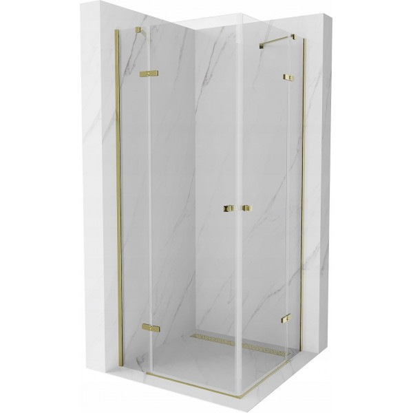 Mexen Roma Duo  Cabina de  dus Usa batanta  80 x 80 cm, transparent,  Auriu  - 854-080-080-50-00-02