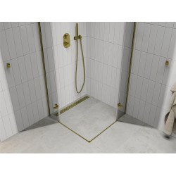 Mexen Roma Duo  Cabina de  dus Usa batanta  80 x 80 cm, transparent,  Auriu  - 854-080-080-50-00-02
