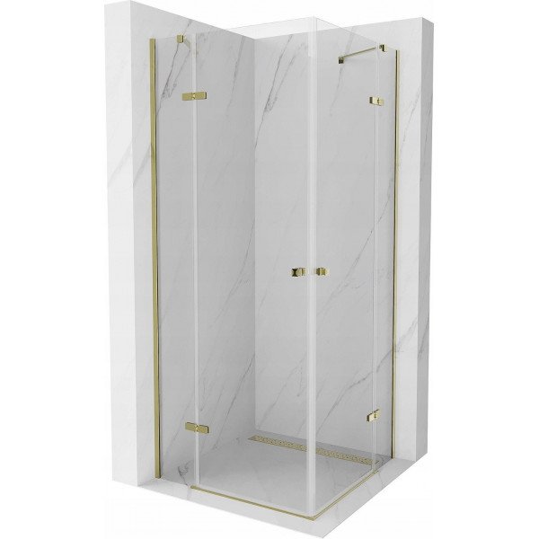 Mexen Roma Duo  Cabina de  dus Usa batanta  90 x 90 cm, transparent,  Auriu  - 854-090-090-50-00-02