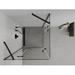Mexen Roma Duo  Cabina de  dus Usa batanta  80 x 80 cm, transparent,  negru  - 854-080-080-70-00-02