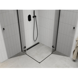 Mexen Roma Duo  Cabina de  dus Usa batanta  80 x 80 cm, transparent,  negru  - 854-080-080-70-00-02