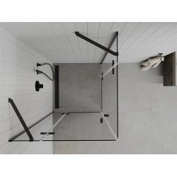 Mexen Roma Duo  Cabina de  dus Usa batanta  80 x 80 cm, transparent,  negru  - 854-080-080-70-00-02