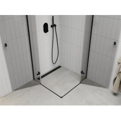 Mexen Roma Duo  Cabina de  dus Usa batanta  100 x 100 cm, transparent,  negru  - 854-100-100-70-00-02