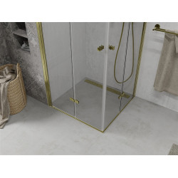Mexen Lima Duo  Cabina de  dus Usa plianta  70 x 70 cm, transparent,  Auriu  - 856-070-070-50-00-02