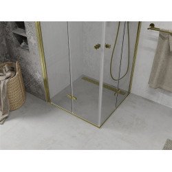 Mexen Lima Duo  Cabina de  dus Usa plianta  80 x 80 cm, transparent,  Auriu  - 856-080-080-50-00-02