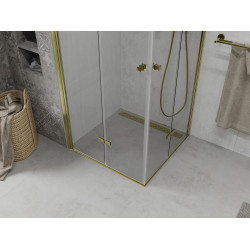 Mexen Lima Duo  Cabina de  dus Usa plianta  80 x 80 cm, transparent,  Auriu  - 856-080-080-50-00-02