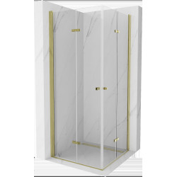 Mexen Lima Duo  Cabina de  dus Usa plianta  90 x 90 cm, transparent,  Auriu  - 856-090-090-50-00-02