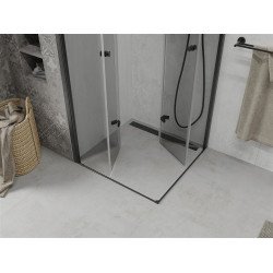 Mexen Lima Duo  Cabina de  dus Usa plianta  70 x 70 cm, transparent,  negru  - 856-070-070-70-00-02