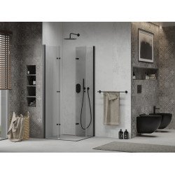 Mexen Lima Duo  Cabina de  dus Usa plianta  70 x 70 cm, transparent,  negru  - 856-070-070-70-00-02