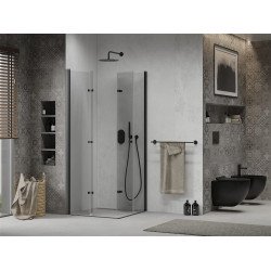 Mexen Lima Duo  Cabina de  dus Usa plianta  70 x 70 cm, transparent,  negru  - 856-070-070-70-00-02
