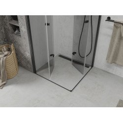 Mexen Lima Duo  Cabina de  dus Usa plianta  80 x 80 cm, transparent,  negru  - 856-080-080-70-00-02