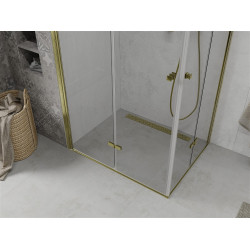 Mexen Lima Duo  Cabina de  dus Usa plianta  100 x 90 cm, transparent,  Auriu  - 856-100-090-50-00-02