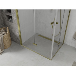Mexen Lima Duo  Cabina de  dus Usa plianta  100 x 90 cm, transparent,  Auriu  - 856-100-090-50-00-02
